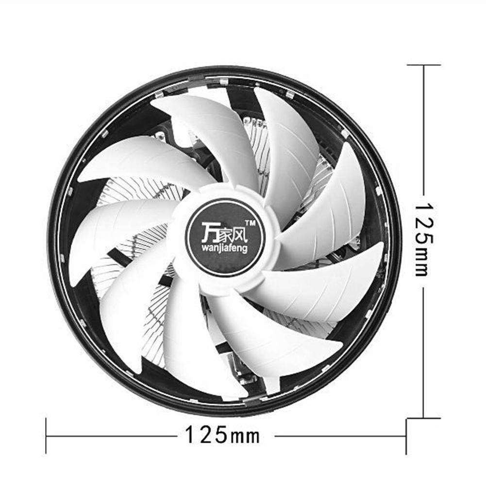 CPU Cooling Fan RGB LED Lighting 4 Pin Air Cooler Quiet Radiator for Intel LGA775/1151/1155/1156/1366 Cooling System