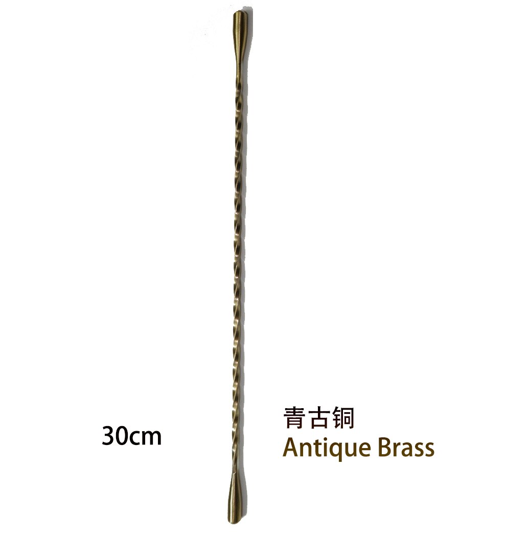 30cm Double Teardrop Stirrer Swizzle Stick 304 Stainless Steel Twisted Mixing Stirrer Bar Tool: 30cm Antique Brass