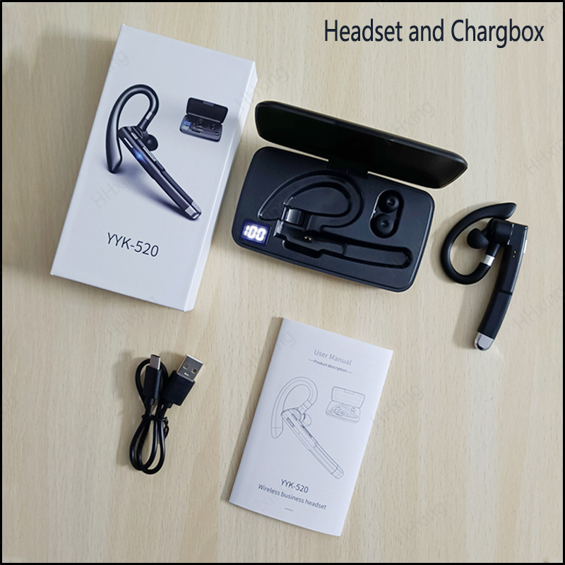 Draadloze hoofdtelefoon Bluetooth-headset met microfoon Oortelefoon Handsfree Ruisonderdrukking Audifonos Praten Zakelijk rijden: Wijn Rood