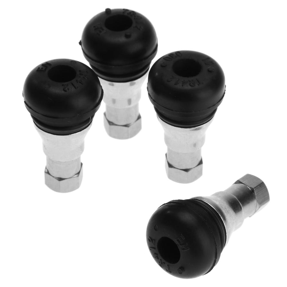 4 stk/parti dekkventil bil krom gummi tubeless hjul dekk dekk ventil stammedeksel egnet til standard 11mm felghull