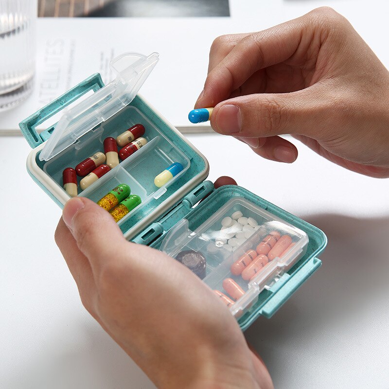 6 Roosters Pillendoos Organizer Container Voor Tablet Reizen Met Afdichtring Kleine Doos 7 Dagen Wekelijkse Pillendoosje Geneeskunde tablet Dispenser
