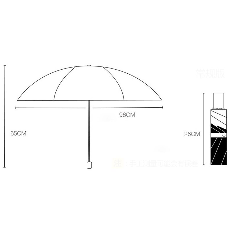 Automatische Paraplu Korea Tienermeisje UV Vouwen Sunny Paraplu Parasol Mannen Vrouwen Zwarte Coating Paraplu