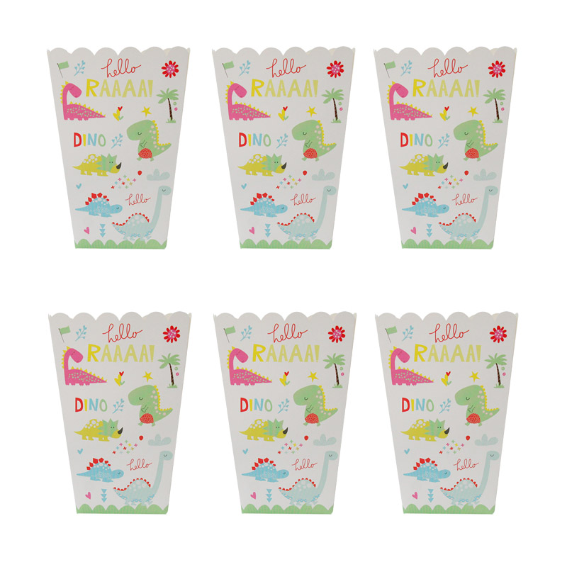 6 st unicorn party popcorn lådor diy födelsedagsfest dekor unicorn tema party popcorn väskor baby shower barn favoriter: Dinosaurie