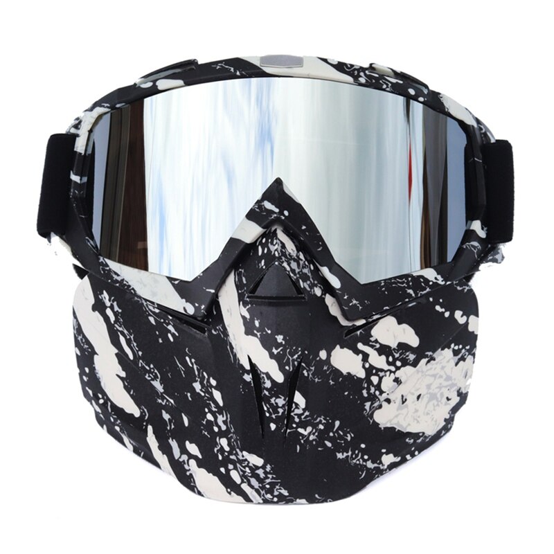 Ski snowboard bril gezichtsmasker offroad bril skibril afneembaar harley bril masker bril sneeuwbril wintersportbril: Wb