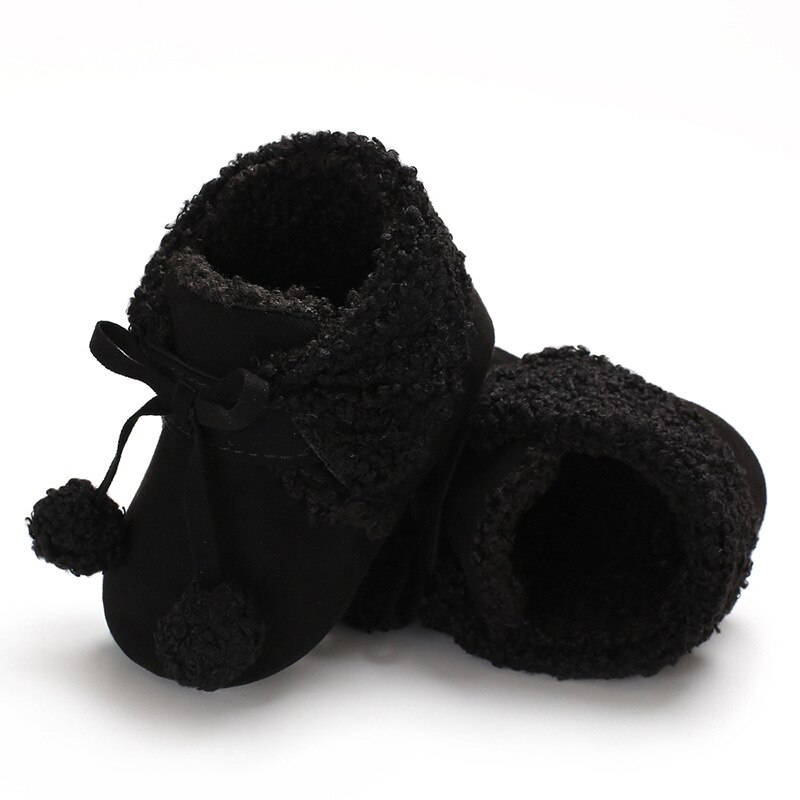 Baby Meisje Jongen Snowboots Winter Laarsjes Baby Peuter Pasgeboren Crib Schoenen 0-18M: Black / 7-12 Months