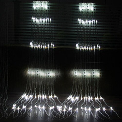 year decor Festoon led light Waterfall Meteor Shower Rain String Light led Decorative lights for home on the window: White / 3Mx2M 240LEDs