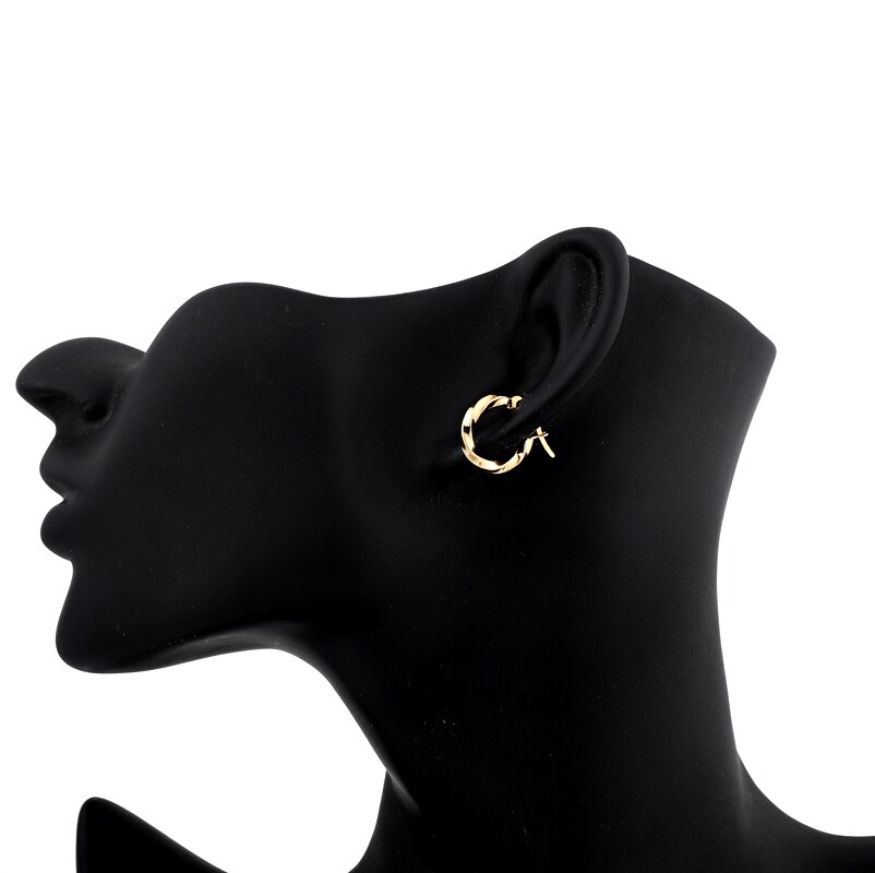 1 paar Eenvoudige Goud Zilver Kleur Eindeloze Cirkel Hoepel Oorbellen Voor Vrouwen Persoonlijkheid Twist Draad Opening Oorbel Sieraden E138