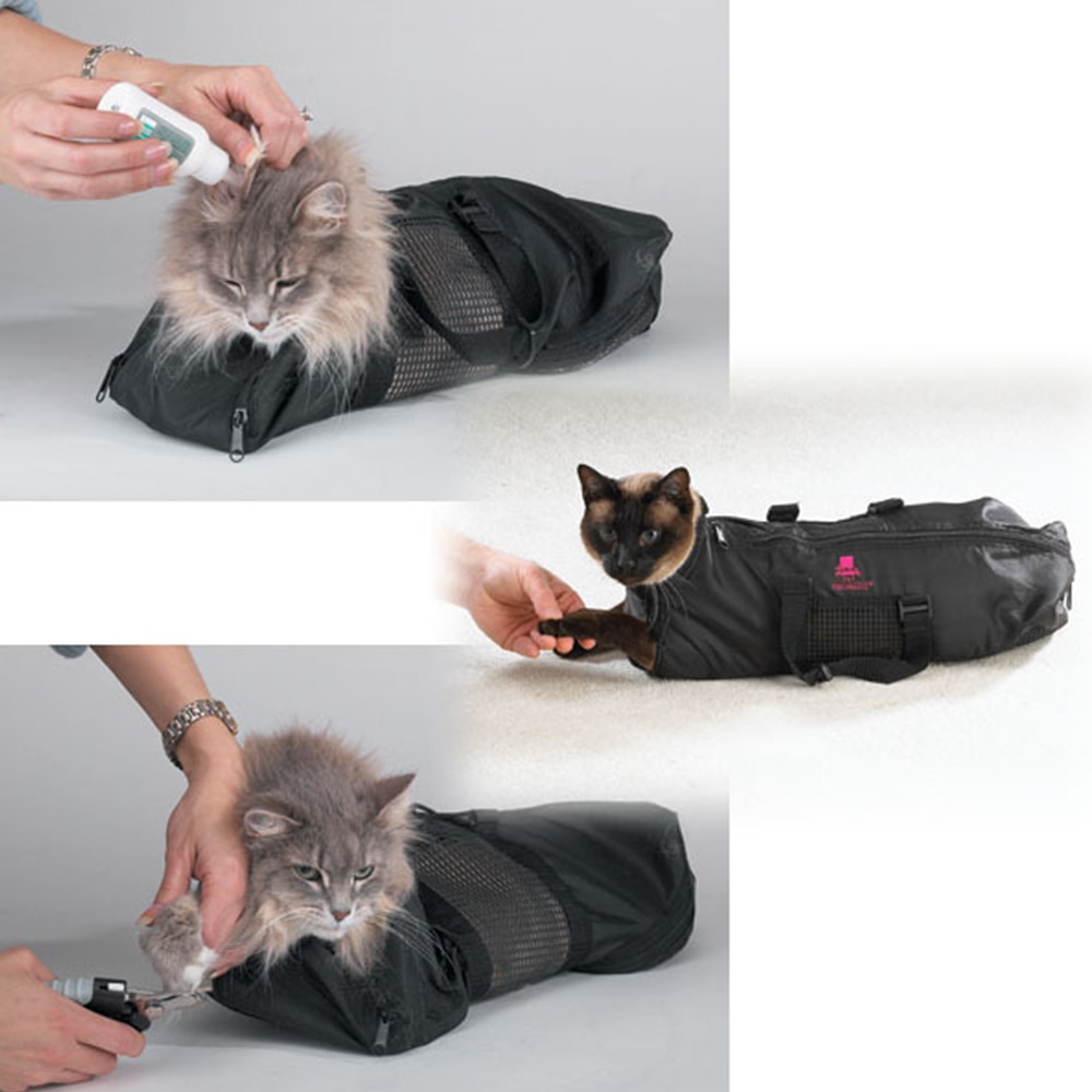 Einstellbar Gittergewebe Katze Pflegenbad-Massage-bürsten-kamm Tasche Katzen Waschen Träger Taschen Haustier Katze bat Zurückhaltung Tasche Haustier Katze Hund Pflege Werkzeug