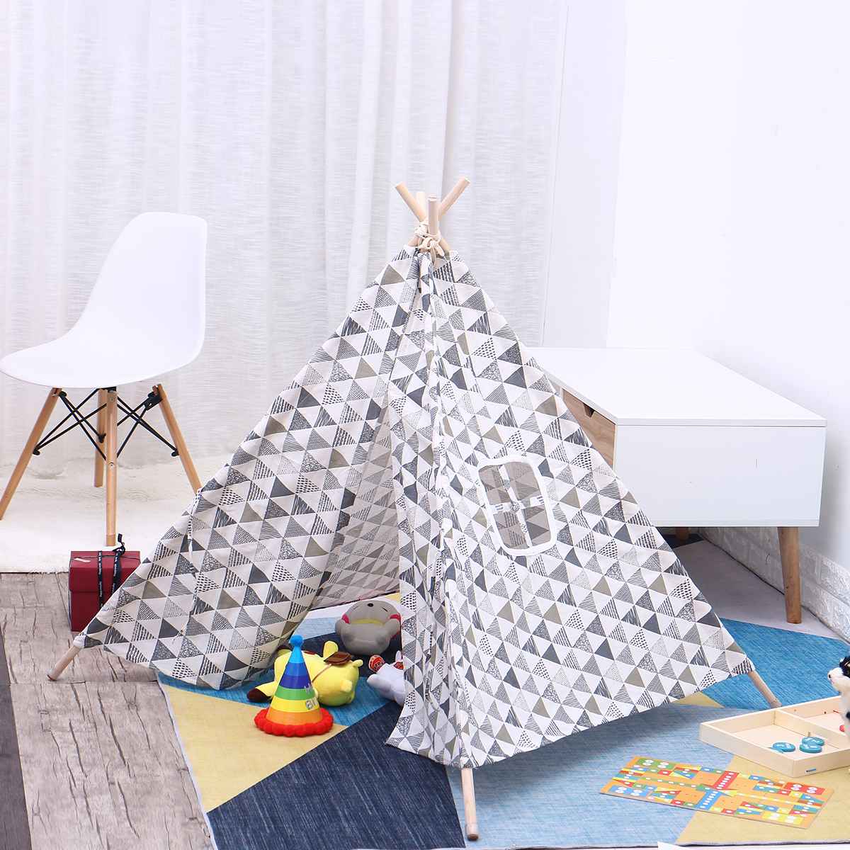 130cm Large Baby Tent Child Teepee Tent for kids Cotton Canvas Wigwam Playhouse Indian Play Kids Tent Little Play House: Purple