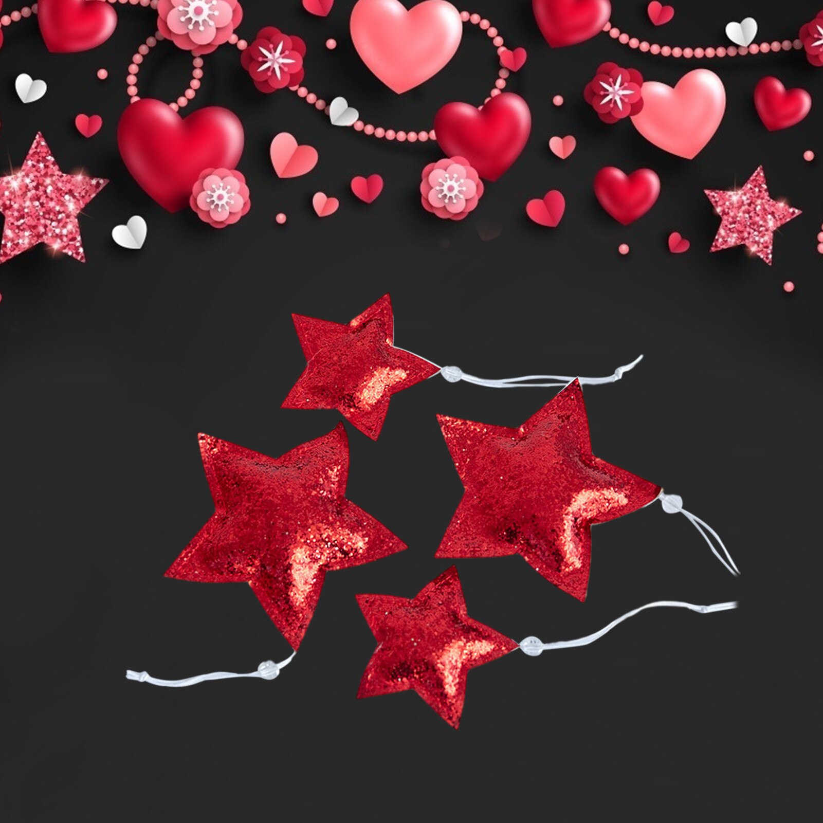 Home Decor Valentijnsdag Liefde Ster Opknoping Ornament Wanddecoratie Star Heart Shape Decoratings Accessoires