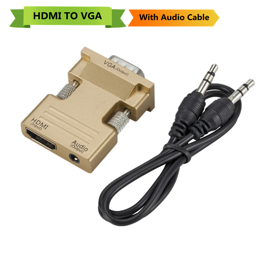 HDMI to VGA Adapter Cable Male To Female HDMI TO VGA Converter Adapter 1080P Digital to Analog Video Audio For Tablet HD2VGA