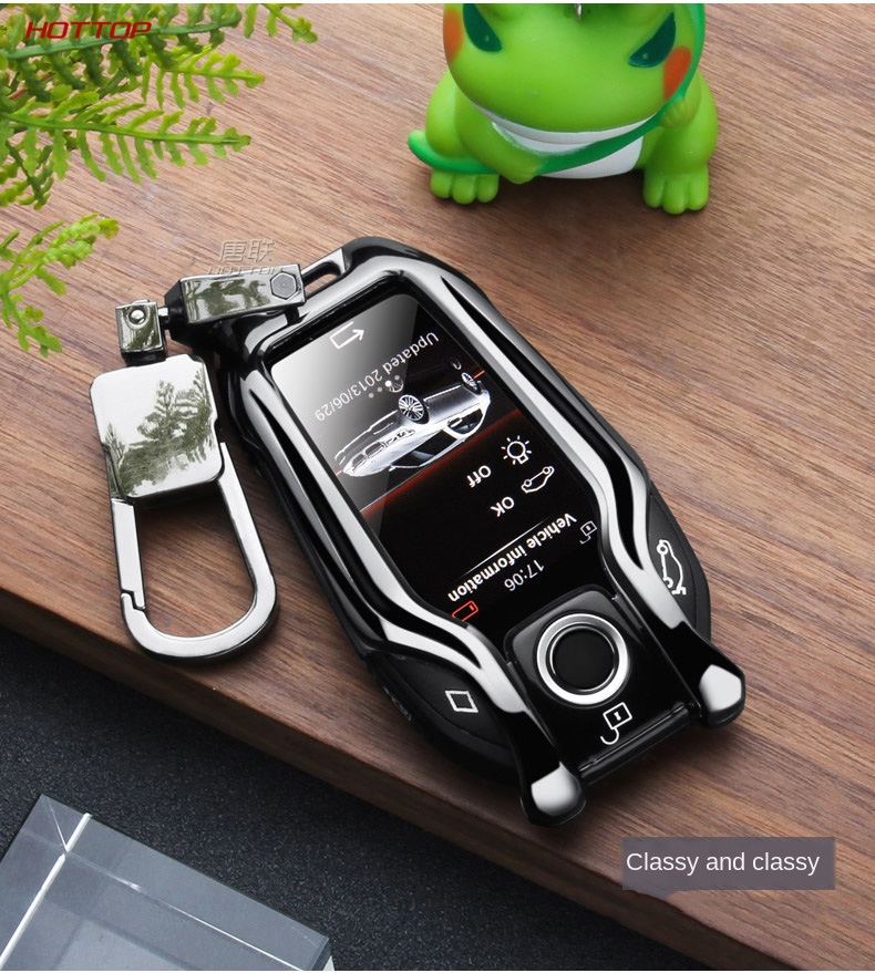 Metall + silikagel bil led display nøkkel deksel etui for bmw 7 series  i8 740 730li x3 x5