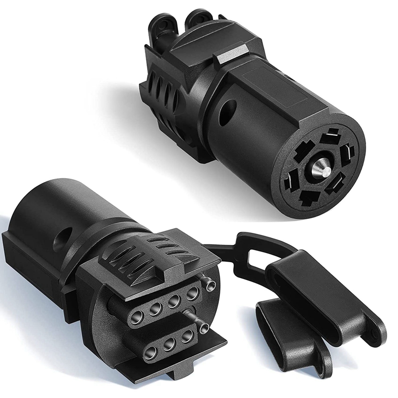 Practical 2 Pieces Trailer Adapter 7 Pin Round To 4 Pin 5 Pin Flat Blade Trailer 7 Way To 4 Way 5 Way Weatherproof Car RV Boat: Default Title