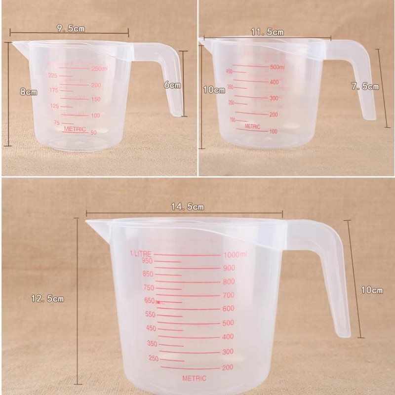 ORGANBOO 1PC 250/500/1000ML Measuring Cup Plastic Liquid Measuring Cups Graduated Cooking Baking Measuring Tool Kitchen Supplies