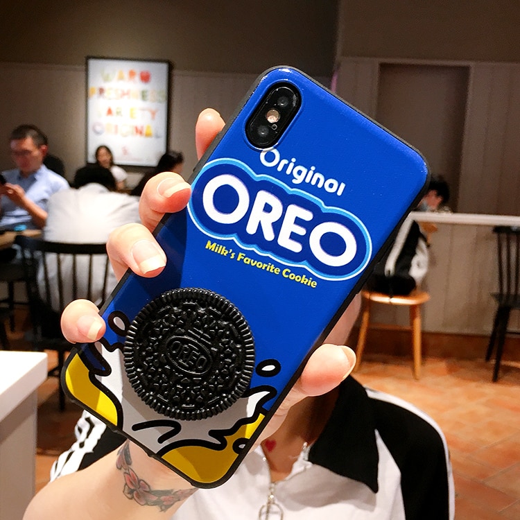 Lindo 3D Oreo mi lk café galleta sándwich teléfono casos para Xiaomi mi cc9E 9 se 8 lite A3 mi X 3 MAX 3 Redmi 6 6A Nota 7 8 pro