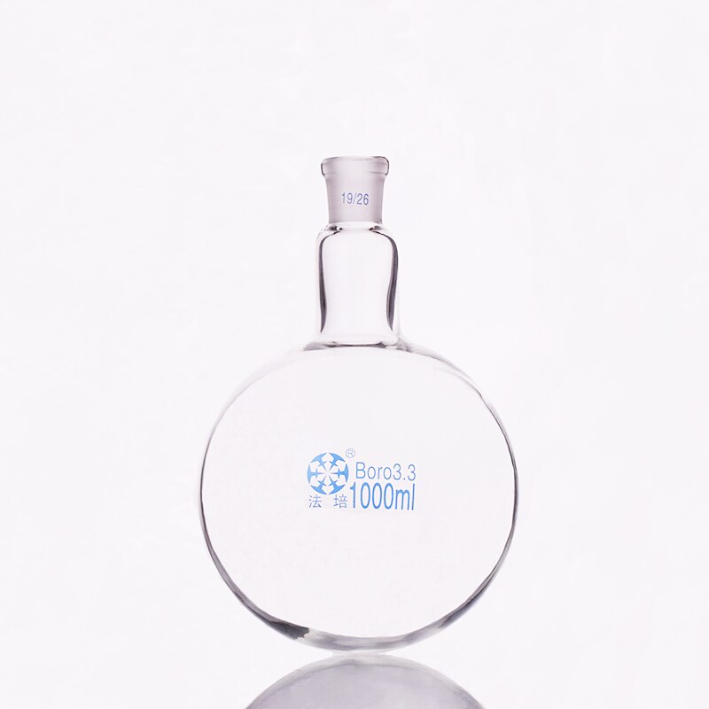 Single standard mouth round-bottomed flask,Capacity 1000ml and joint 19/26,Single neck round flask
