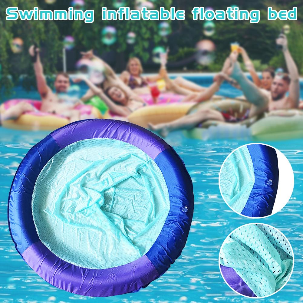 Swimmingpool flydende række stol mesh hvilestol oppustelig flydende seng mesh luftmadras til voksen barn svømning strand vand legetøj