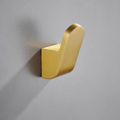 Gancho de aluminio para colgar ropa, accesorios de baño, colgador de puerta de cobre, montado en la pared: gold B