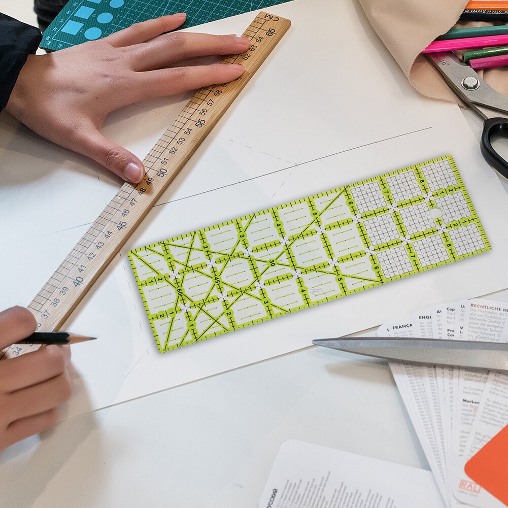 Sewing Tailor Ruler Template Acrylic Ruler DIY Patchwork Feet Measuring Tool Household Drawing Ruler Cutting Quilting