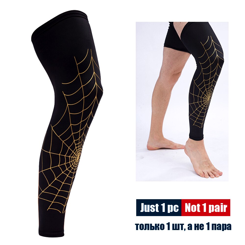 Manchon de Compression de jambe 1 pièce, chaussettes de Compression de mollet de basket-ball de sport, soutien du genou, aide les Muscles de tibia et d&#39;arthrite: Gold-1 Piece / XL