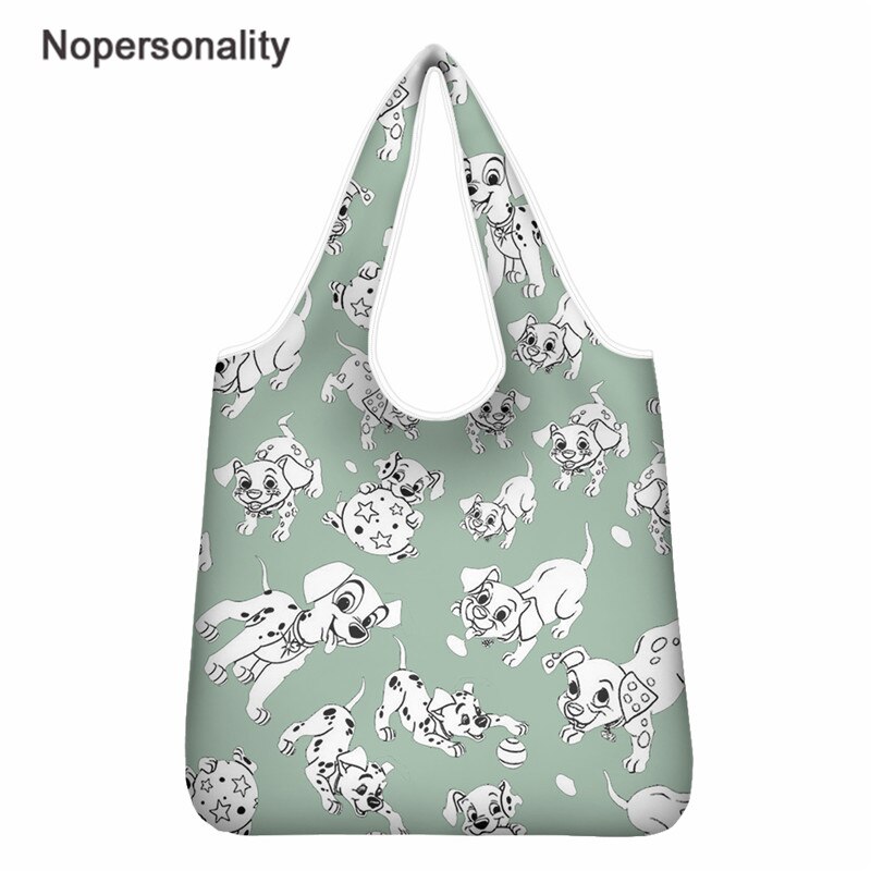 Dalmatian Dog Reusable Folding Shopping Bags Grocery Bag Large Size Eco Portable Shoulder Handbag Polyester Travel Tote Bag