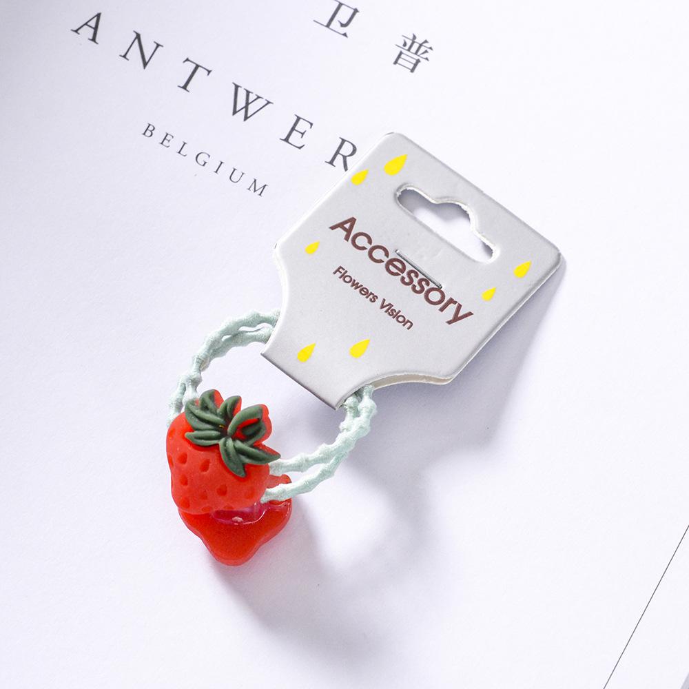 ¡Novedad de ! 2 bandas elásticas para el pelo de frutas y verduras, accesorios para el pelo de la serie para niñas y niños, tocados: C strawberry