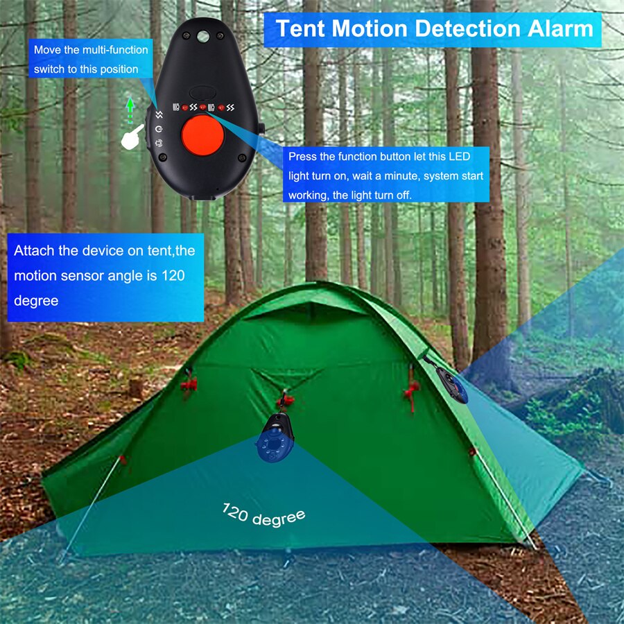 Multi-function Anti Detector Personal Safety Alarm Protection Luggage Movement Alarm Door Open Alarm Tent Motion Detection Alarm