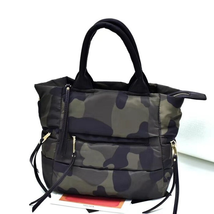 neue Winter Raum Bale Handtasche Frau Casual Raum Baumwolle Totes Tasche Unten Feder Padded Dame Schulter Umhängetasche: 6 / 27cm 23cm 16cm