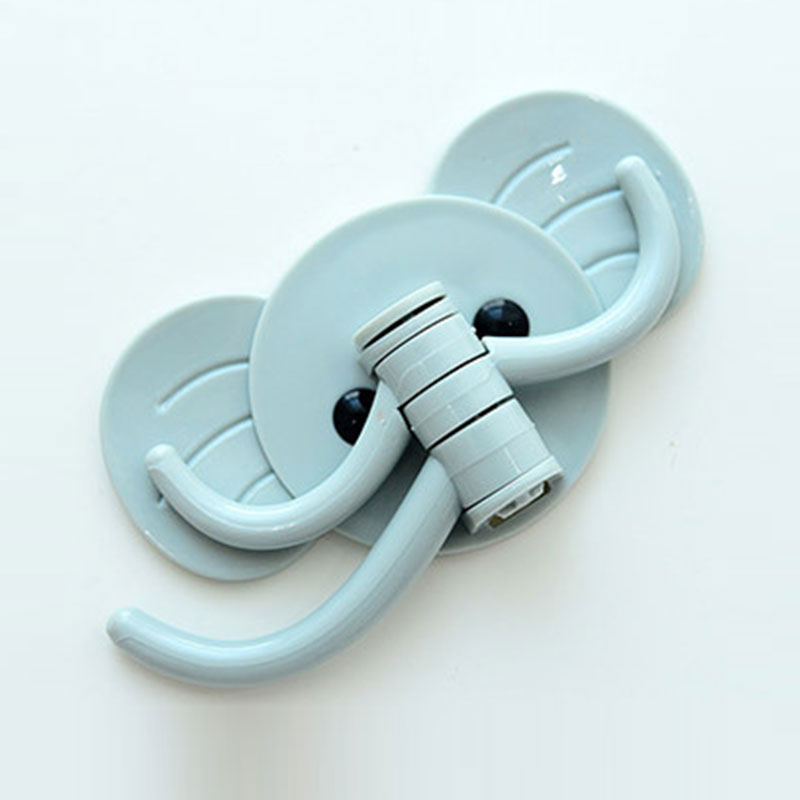 Elephant Nose 3 Hooks Useful Storage Wall Hanger Self Adhesive Hooks Door Sticky Hanger Home Office Bathroom Supplies