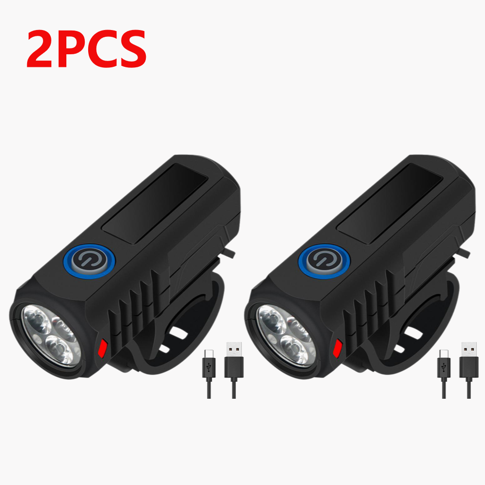 LED Bicycle Headlight High Brightness Cycling Front Light USB Charging Cycling Safety Front Lamp Bicycle Accessories: Yellow