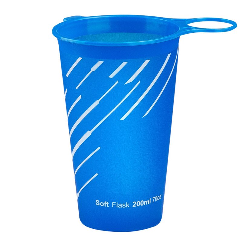 200ml Foldable Soft Cup Non Toxic Ultralight Outdoor Sports Running Cycling Water Bag Water Cup-30: light blue