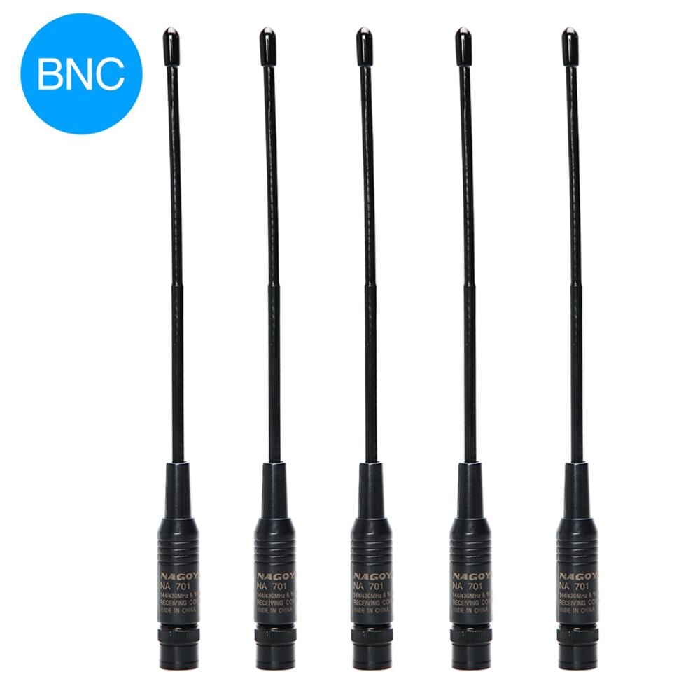 5Pcs Nagoya NA-701 BNC 144/430MHz Dual Band High Gain Soft Antenna 10W NA701 for ICOM Yeasu Kenwood Walkie Talkie Two Way Radio: 5 Pcs