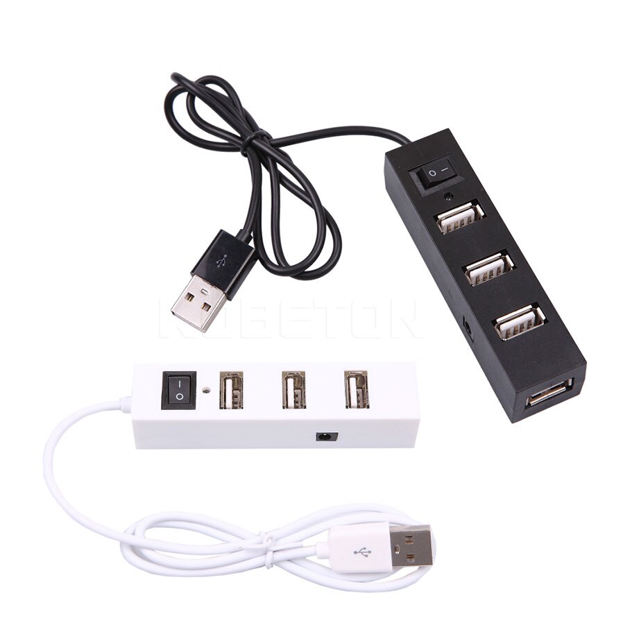 Kebidu External Multi Hub Expansion 4 Ports USB 2.0 On/Off Switch Splitter USB Hubs For Windows for XP Vista/7 for Mac OS 9.1