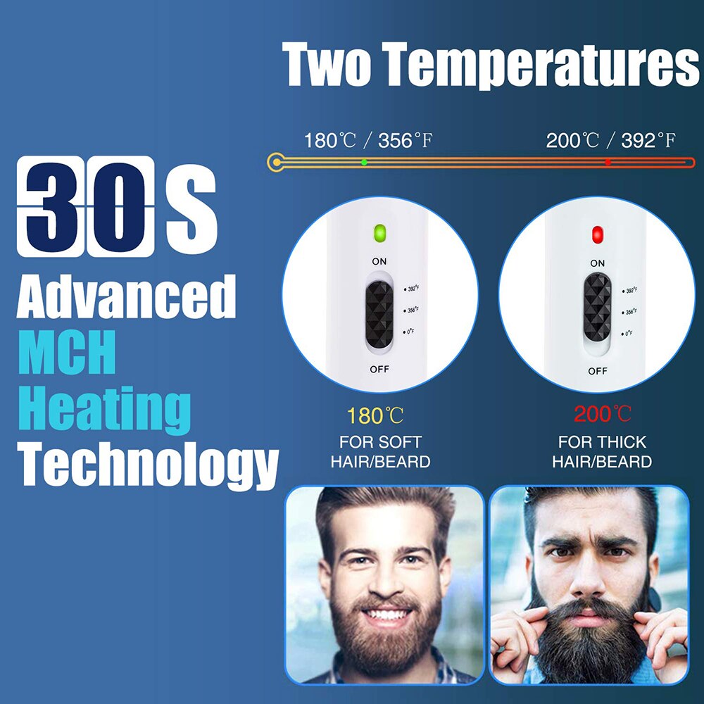 Multifunctional Beard Straightener Heated man's Hair Beard Flat Iron Quick Straightening Beard Brush Show Cap Tool