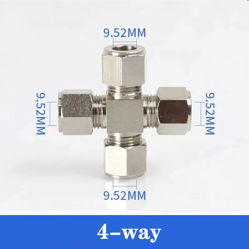 10 stuks hogedruk stoel vernevelingssysteem fittingen, rechte gezamenlijke mondstukken, snelkoppeling, tee elleboog, 3/8 ", 9,52 mm,: Blauw