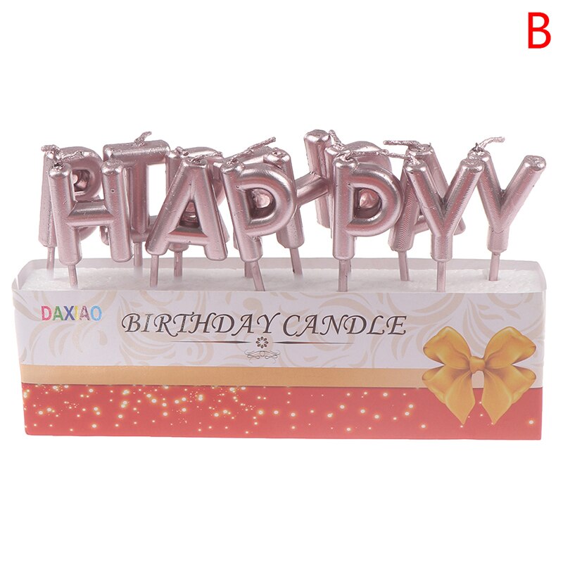 1set Happy Birthday Letter Cake Birthday Party Festival Supplies Lovely Birthday Candles for Kitchen Baking: B