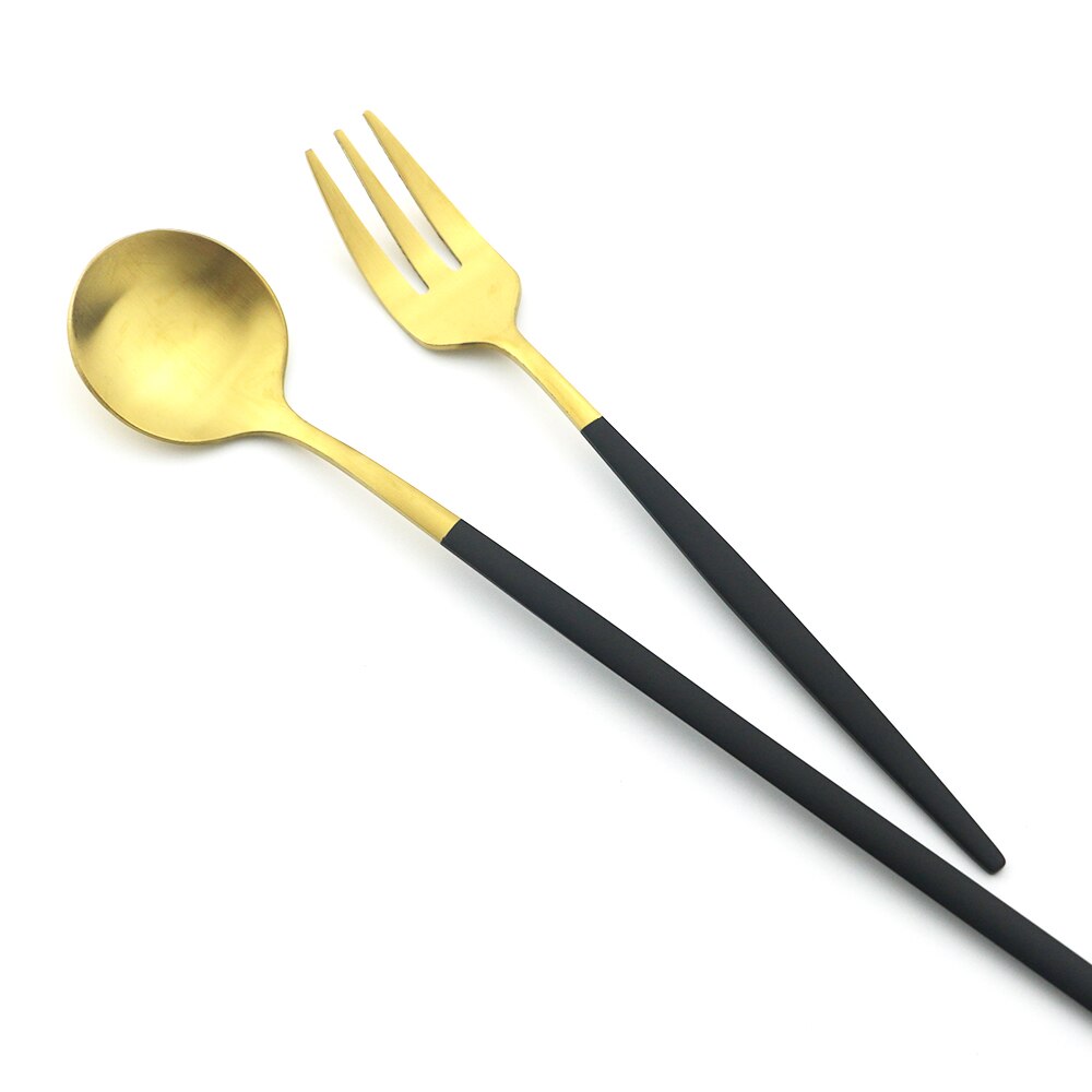 Ensemble de fourchettes à fruits en acier inoxydable, petite fourchette à Dessert en or blanc, ensemble de fourchettes à thé pour gâteau, fourchette à salade, service de couverts 6 pièces