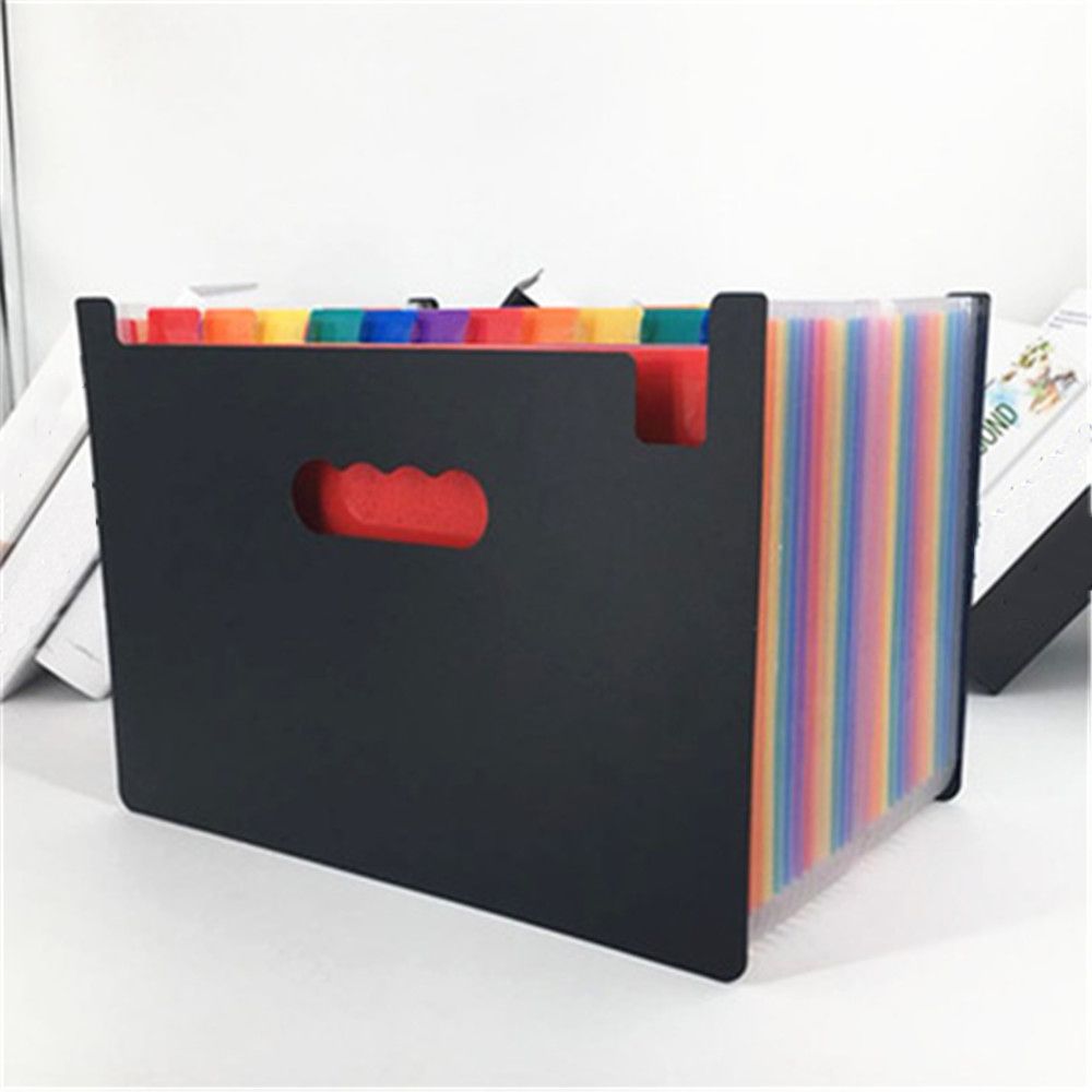 A4 File Folder Document Bag Cute Color Receipt File Expanding Bill Folder 13 Pockets Document Organizer Office Supply Stationery