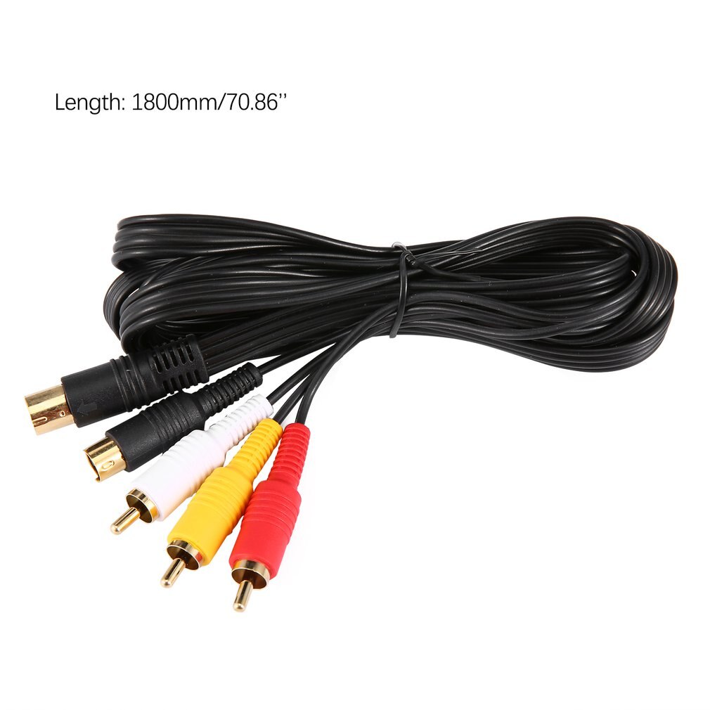 Gold Plated SAV RCA Video Audio Composite Cable for Sega Saturn S-Video AV