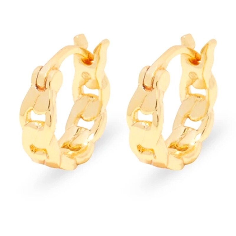 Inmaker Eenvoudige Gouden Kleur Koper Hoepel Oorbellen Voor Vrouwen Huggie Piercing Cirkel Ronde Oorbel Sieraden Pendients: E9