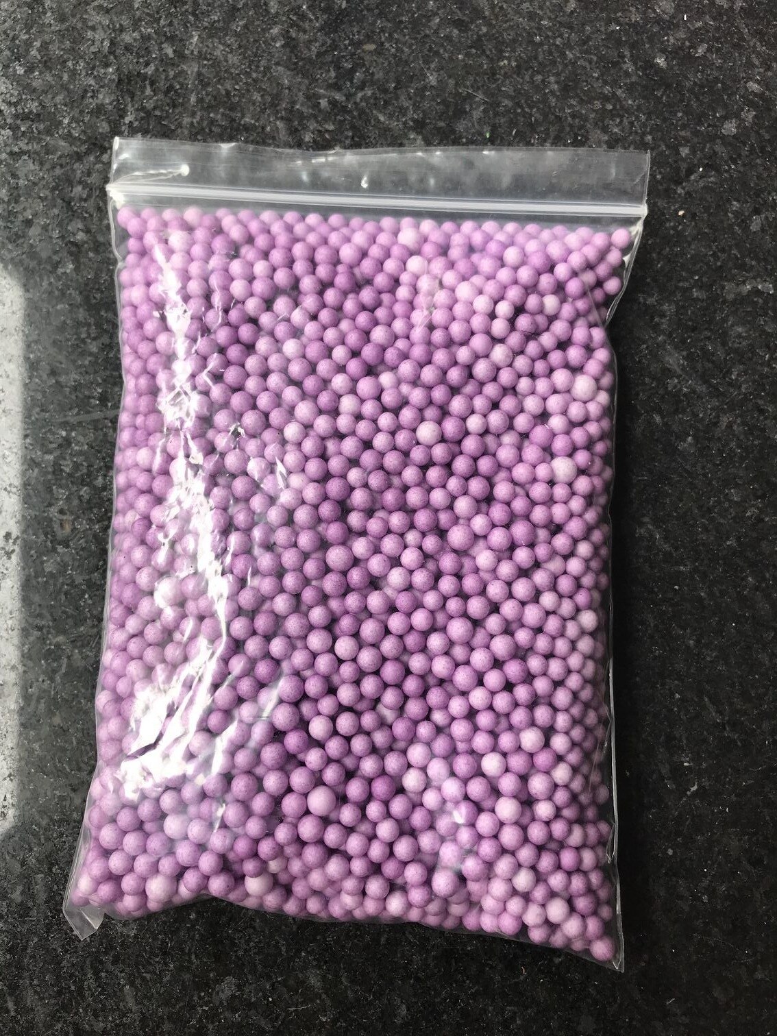1 paczka 10g przezroczysty balon bańka wypełniacz piankowy styropianowe kulki butelka DIY śnieg błoto cząstki akcesoria Tiny koraliki piankowe: FIOLETOWY