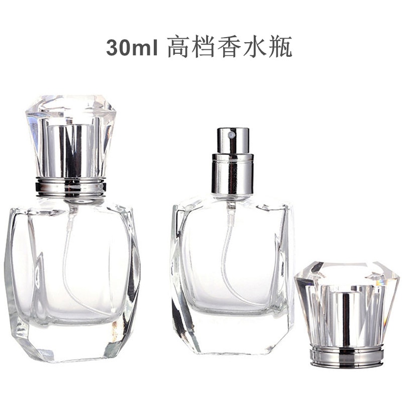 10 st/lot 30ml parfymflaska av klart glas tjockt glas spray kosmetikaflaskor tom parfymförpackningsflaska