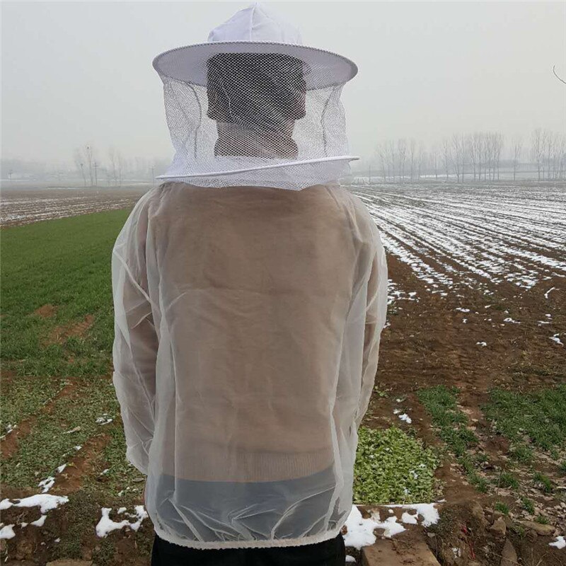 Professionelle Imker Jacke transparent Ultra-Dünne Leichte Atmungsaktive Bienenzucht Schutz Anzug Ausrügestochen mit Mit Kapuze Vei