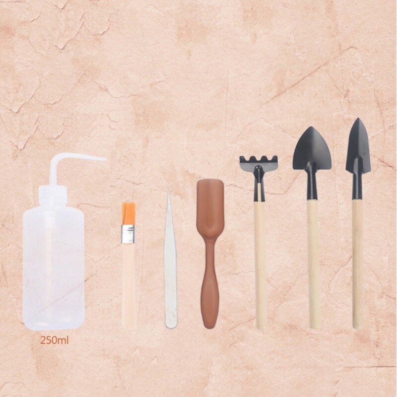 Succulent Transplanting Mini Garden Planting Bucket Shovel Hand Tools Set Bonsai Set Kit Garden Watering Tool Kit: Default Title