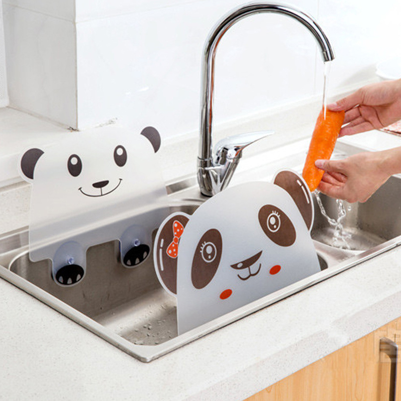 Nieuw Anti Splash Water Klankbord Water Guard Ploetert Keuken Sucker Sink Tool Leuke Panda