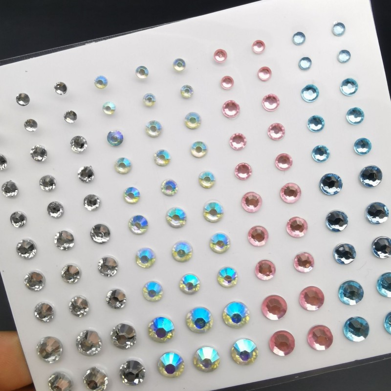 1 ark øjne ansigt makeup diamanter festival kropsdekoration krystal midlertidige tatoveringer juveler klistermærker selvklæbende rhinestones: 07