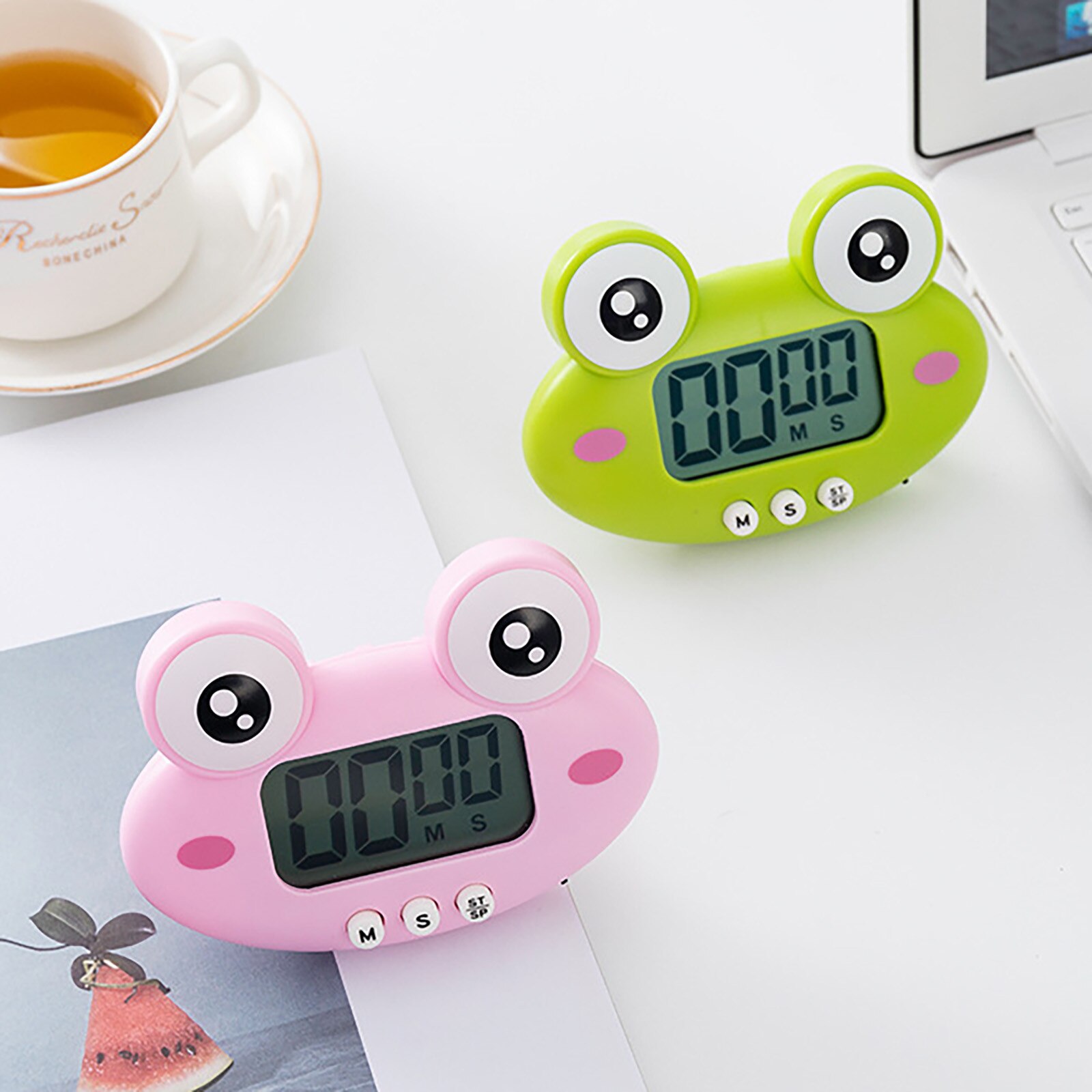 25# Cute Cartoon Electronic Timer Kitchen Timers Refrigerator Magnets Sticker Countdown Kitchen Timer Cooking Kitchen Gadgets