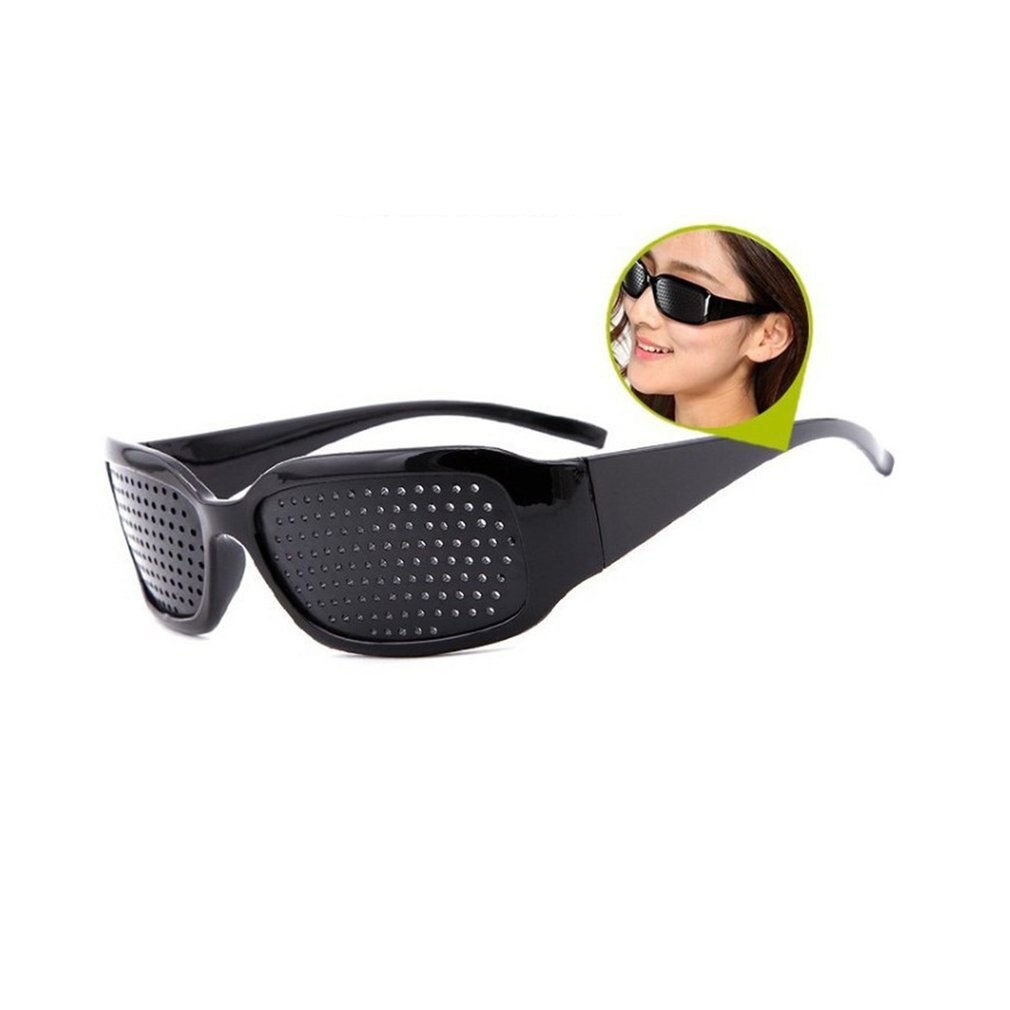 Black Unisex Vision Care Gaatjes Eye Oefening Brillen Gaatjes Bril Gezichtsvermogen Te Verbeteren Plastic