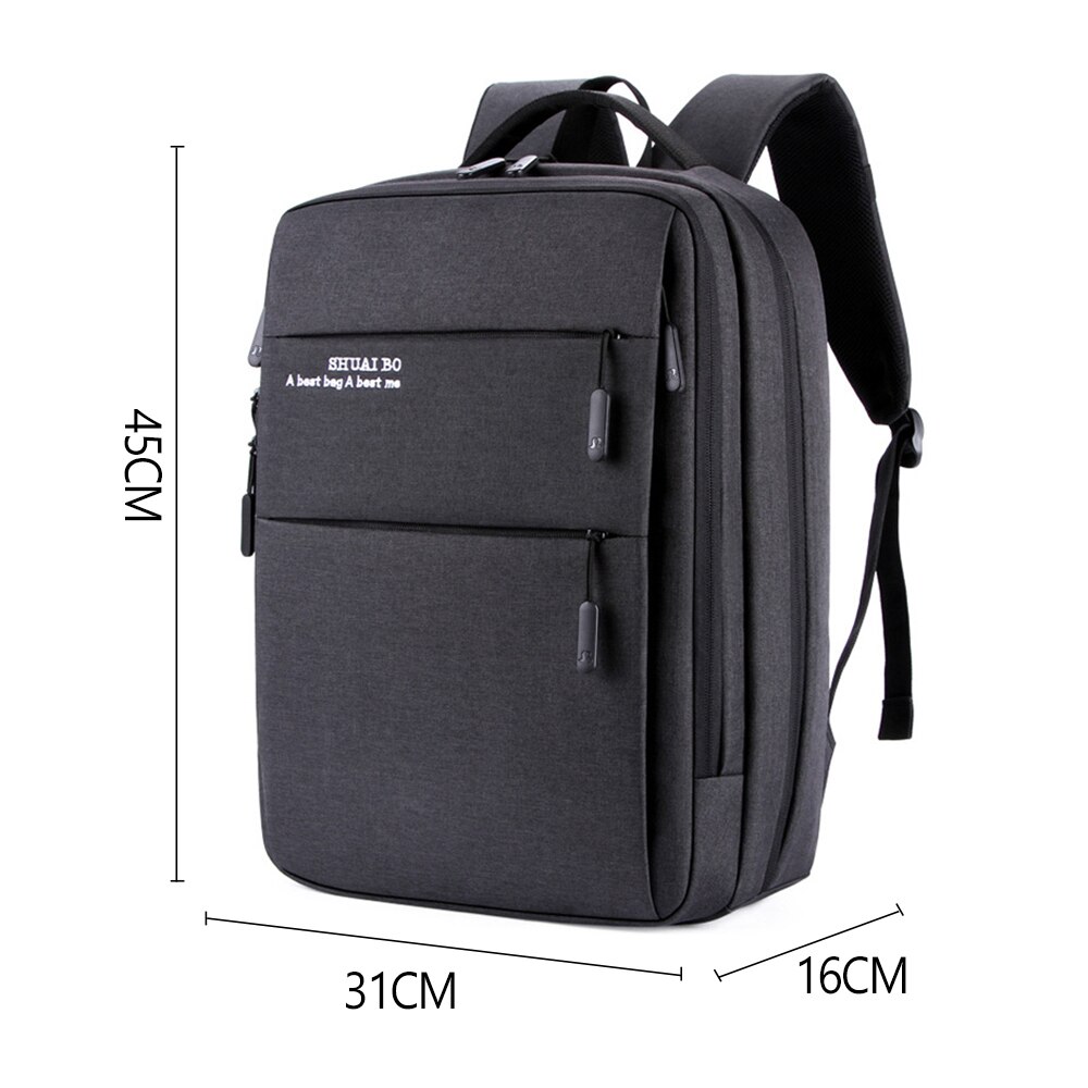 15.6 Inch Laptop Rugzak Mannen Mannelijke Rugzakken Zakelijke Notebook Mochila Waterdichte Back Pack Usb Opladen Tassen Reistas XA615ZC