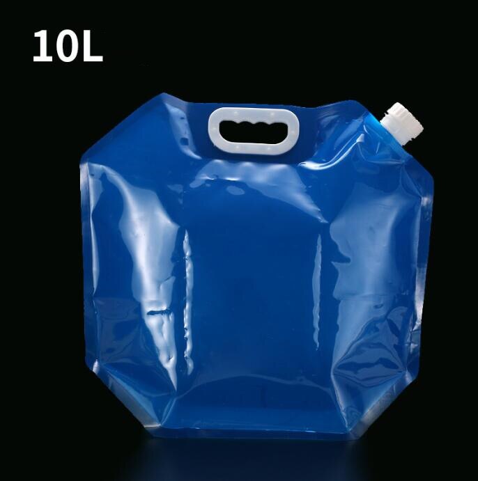 Foldable PE Water Bag Tasteless Safety Seal Portable Drinking Water Container Survival Storage Bag for Camping Hiking 3 Size: Blue 10L